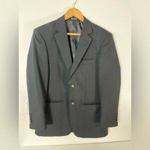 Joseph Feiss Sz 36S Classic Fit Wool Blend 2 Button Gold Blazer Sport Coat Black